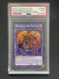 Yugioh Millennium-Eyes Restrict (Secret Pharaoh's Rare) MAMA-EN064 PSA 9 - Image 1