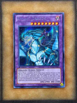 Yugioh Amulet Dragon DRLG-EN003 Secret Rare 1st Ed LP - Image 1