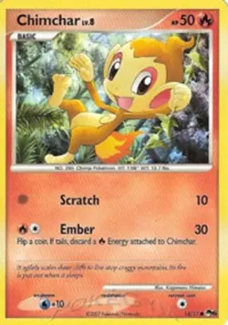 Chimchar - 14/17 - Common - holo - pop promo series 6 HP, English Pokemon Pokemo - Image 1