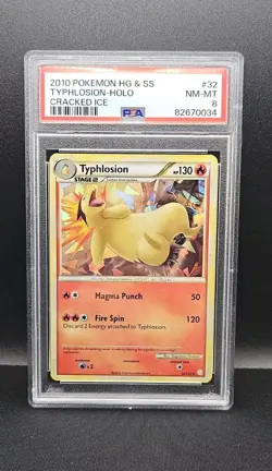 Pokémon TCG Card Typhlosion 32/123 Heartgold Soulsilver Holo Rare - PSA 8 - Image 3
