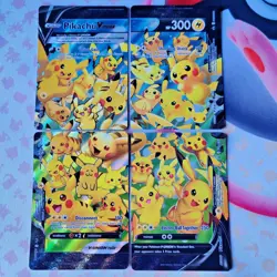 PIKACHU V-UNION Complete 4 Card Promo Lot 25th Anniversary Pokemon Cards NM - Image 1