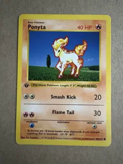 Pokemon - Base Set 1st Edition - Ponyta  60/102 - Common MP/HP - Image 1