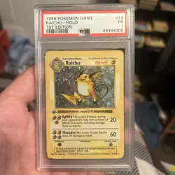 Pokémon TCG Raichu Base Set 14/102 Holo 1999-2000 Wizards Base Set Copyright Holo Rare - Image 1