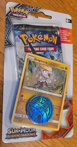 2017 Pokemon Hanging Booster/Blister Pack Sun & Moon Burning Shadows Coin Promo - Image 1