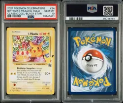 Birthday Pikachu 24 PSA 10 Holo Celebrations Classic Collection Pokemon Mint- #2 - Image 11