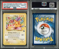 Birthday Pikachu 24 PSA 10 Holo Celebrations Classic Collection Pokemon Mint- #2 - Image 3