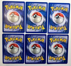 Pokemon Trading Card Game Yellow Cheek Base Set Pikachu Lot of 6 MP to HP - Image 2