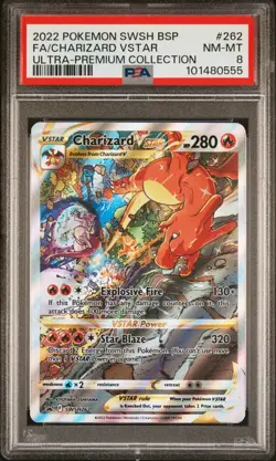 PSA 8 - 2022 Pokemon SWSH Black Star Promo CHARIZARD VSTAR #262 (0555) - Image 1