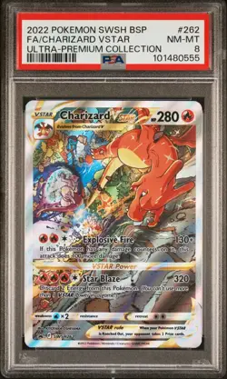 PSA 8 - 2022 Pokemon SWSH Black Star Promo CHARIZARD VSTAR #262 (0555) - Image 3
