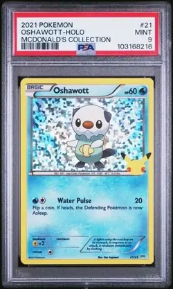 2021 Pokemon McDonald’s 25TH Anniversary Collection #21 Oshawott Holo PSA 9 MIN - Image 1