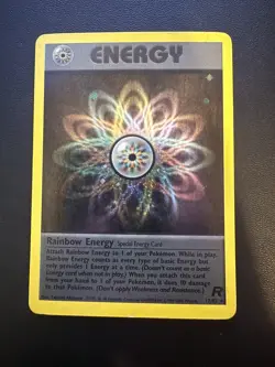 Pokemon TCG Rainbow Energy Holo Rare Team Rocket 17/82 WOTC Vintage MP - Image 1