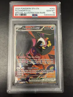 2024 POKEMON SFA EN-SHROUDED FABLE #092 FEZANDIPITI EX PSA 10 - Image 1
