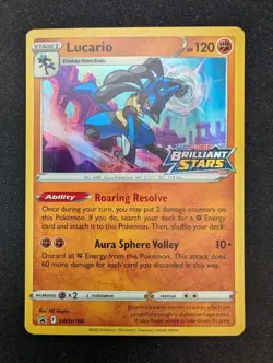 LUCARIO SWSH186 Brilliant Stars Prerelease Promo Holo Rare PokÃ©mon Card NM - Image 1