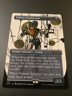 MTG Secret Lair #1113 Solemn Simulacrum Borderless NM - Image 1