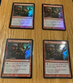 Magic the Gathering MtG Gut Shot New Phyrexia Foil 4x Full Playset (NM-/LP+) - Image 2