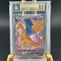 Pokemon Champions Path Charizard V SWSH050 Promo Full Art  BECKETT MINT 9.5 - Image 1