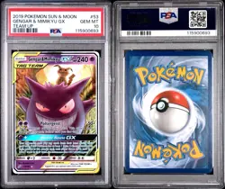 Pokemon 2019 Sun & Moon Team Up Gengar & Mimikyu GX 53/181 PSA 10 Gem Mint - Image 3