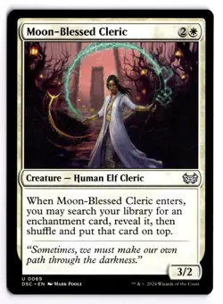 MTG - Moon-Blessed Cleric #69 - Commander: Duskmourn: House of Horror - Image 3