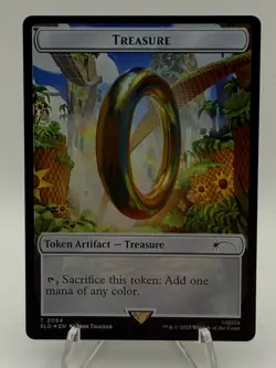 Treasure Token Sonic Ring 2094 Secret Lair Drop SLD MTG Magic Rainbow Foil - Image 1