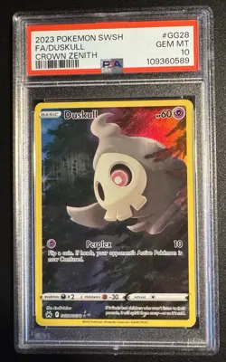 Pokemon TCG Duskull GG28/GG70 Crown Zenith Ultra Rare Card - PSA 10 GEM MINT - Image 1