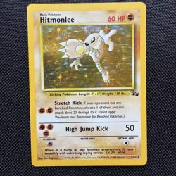 Pokemon TCG Card - Hitmonlee 7/62 - Holo Rare Fossil Set 1999 - NM unplayed - Image 1