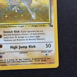 Pokemon TCG Card - Hitmonlee 7/62 - Holo Rare Fossil Set 1999 - NM unplayed - Image 4
