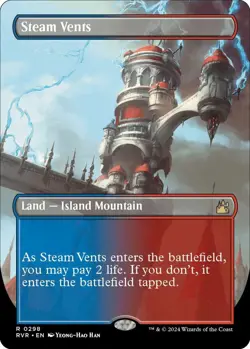 MTG Steam Vents (Borderless) 298 - Ravnica Remastered NM - Image 1