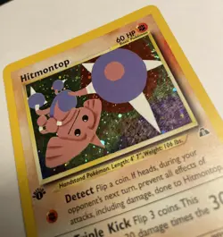 Hitmontop 3/75 Holo 1st Edition - Neo Discovery Pokemon TCG - HP Heavily Played - Image 2