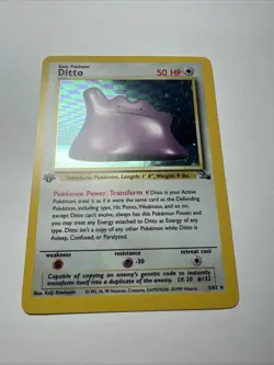 1999 Pokemon TCG Ditto 1st Edition Fossil Holo Mint/Near Mint - Image 1