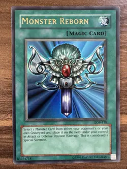 Yugioh Monster Reborn LOB-118 Ultra Rare Holo Original Print - Image 1