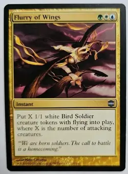 MTG Magic The Gathering Card Flurry of Wings Instant Alara Reborn Green White - Image 1