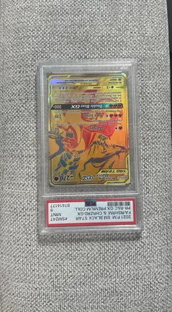 2021 RESHIRAM & CHARIZARD GX Pokemon Black Star Promo #SM247 Full Art PSA 9 MINT - Image 2