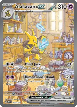 Alakazam EX 201/165 Scarlet & Violet 151 Sir Pokemon Card NM Condition - Image 1