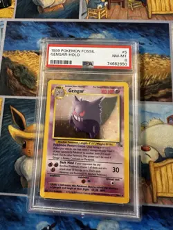GENGAR Holo #5/62 PSA 8 NM-MINT 1999 Pokemon Fossil - Image 1