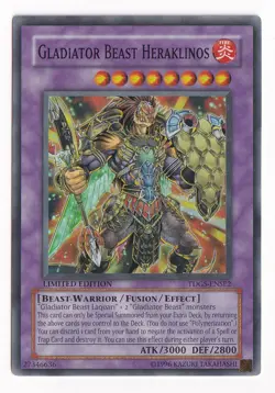 Gladiator Beast Heraklinos LIMITED EDITION Super Rare TDGS-ENSE2 YuGiOh TCG  - Image 1