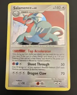 PokÃ©mon TCG Salamence Holo Rare Card 8/99 Arceus 2009 - NM - Image 1