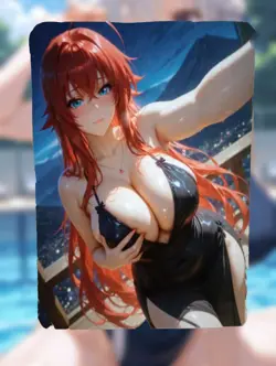 Rias Gremory Highschool DxD Anime Waifu Sexy Goddess Doujin Lewd Hentai Card - Image 1