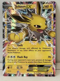 Jolteon EX XY Generations 28/83 Ultra Rare Holo PokÃ©mon Card NM - Image 1