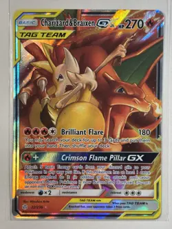 Charizard and Braixen GX 22/236 - Cosmic Eclipse Ultra Rare Pokemon TCG NM - Image 1