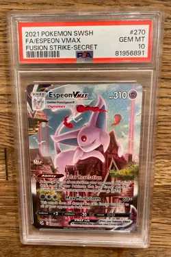 Pokemon Espeon VMAX Fusion Strike Secret Alt Art #270 PSA 10 Gem Mint - Image 1