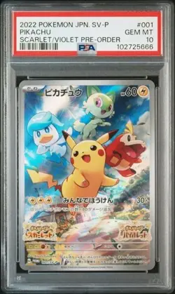 Pokemon PSA 10 Pikachu #001/SV-P Scarlet & Violet Pre-Order Promo 2022 Japanese - Image 2