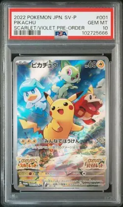 Pokemon PSA 10 Pikachu #001/SV-P Scarlet & Violet Pre-Order Promo 2022 Japanese - Image 5