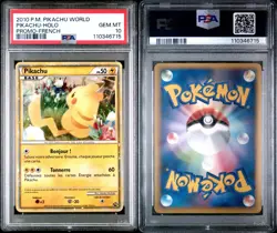 Pokémon TCG Pikachu World Collection 2010 French PSA 10 Holo Promo Card Hello - Image 3