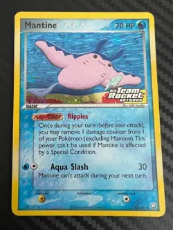 Pokemon TCG Mantine 45/109 ex Team Rocket Returns Reverse Holo Stamped Rare LP - Image 3