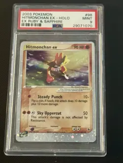 2003 POKEMON EX RUBY & SAPPHIRE 98 HITMONCHAN EX HOLO PSA 9 MINT DOUBLE 🌀 - Image 2