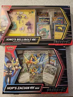 Pokémon Iono's Bellibolt ex Premium Collection + 2 x Hop's Zacian ex (3 Boxes) - Image 1