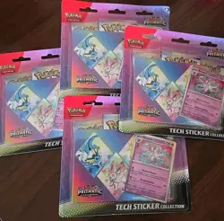 Pokemon TCG Prismatic Evolution Tech Sticker Collection SYLVEON LOT of 4 SEALED - Image 1