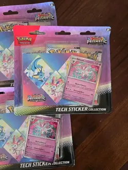 Pokemon TCG Prismatic Evolution Tech Sticker Collection SYLVEON LOT of 4 SEALED - Image 2