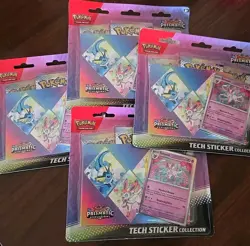 Pokemon TCG Prismatic Evolution Tech Sticker Collection SYLVEON LOT of 4 SEALED - Image 4
