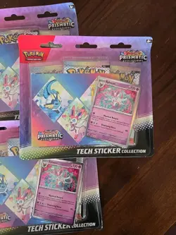 Pokemon TCG Prismatic Evolution Tech Sticker Collection SYLVEON LOT of 4 SEALED - Image 5
